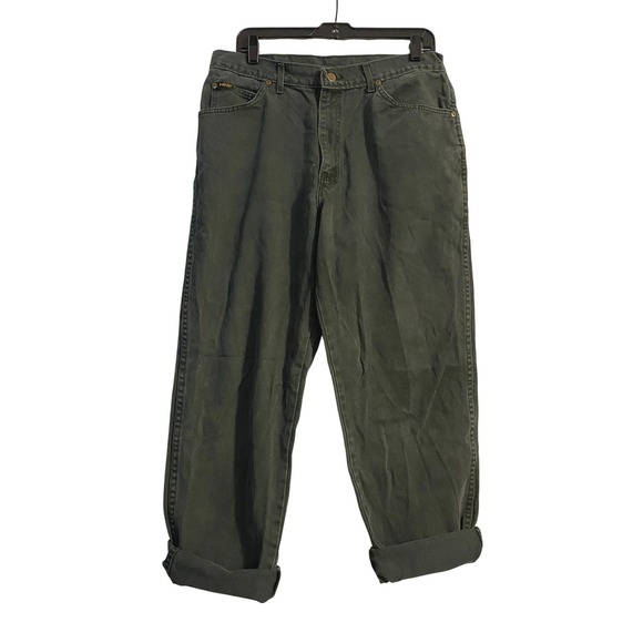 Vintage Denim - Vintage 90s Straight Leg Green Denim Baggy Mom Jeans Pants‎ 36 30 Heritage Cabin
